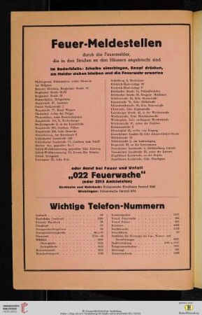 Feuer-Meldestellen