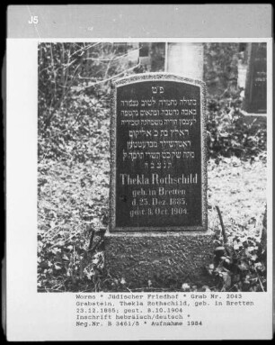 Grabstein von Thekla Rothschild (gestorben 1904.10.08)