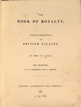 The Book of Royalty : Characteristics of British Palaces