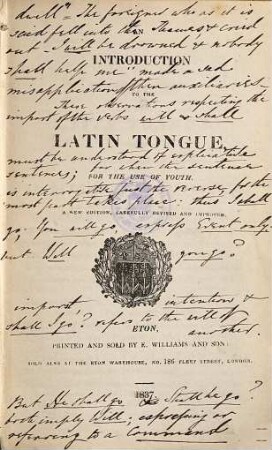 An introduction to the Latin tongue : for the use of youth