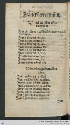 Franckfurter müntz