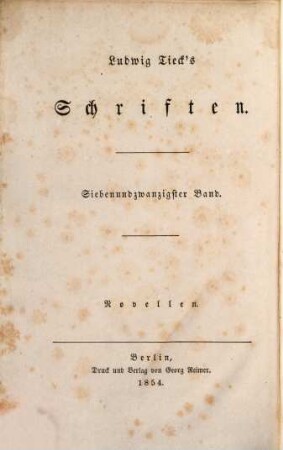 Ludwig Tieck's Schriften. 27