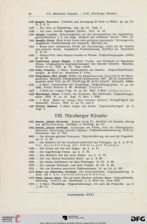 VII. Nürnberger Künstler (Nr. 1061-1081)