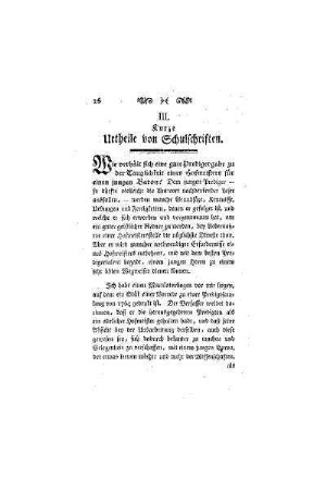 Kurze Urtheile von Schulschriften