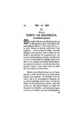 Kurze Urtheile von Schulschriften
