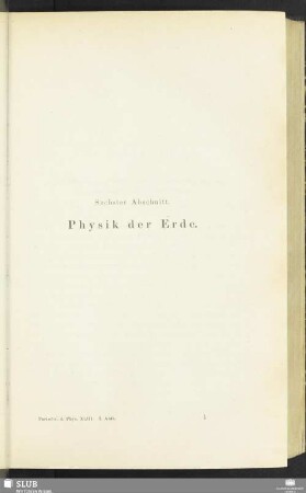 Sechster Abschnitt. Physik der Erde