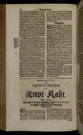 Das dritte Concilium. Ist Quæstorium Oder Ampt-Raht.