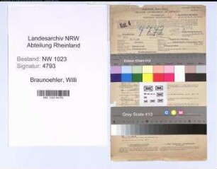 Entnazifizierung Willi Braunoehler , geb. 16.11.1909 (Finanzpruefer)