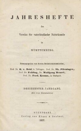 Dreizehnter Jahrgang