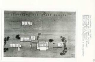Gästehaus der Stadt Berlin, Berlin-Wannsee (Diplomarbeit bei Willy Kreuer): Grundrisse Untergeschoss und Obergeschoss 1:200