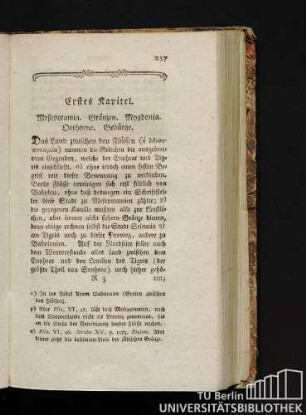 Erstes Kapitel. Mesopotamia. Gränzen. Mygdonia. Orrhoene. Gebürge.