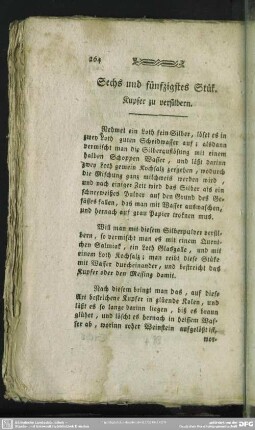Sechs und fünfzigstes Stük. Kupfer zu versilbern