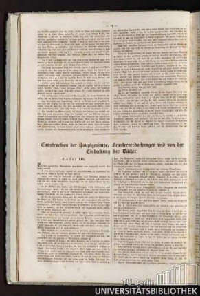 Construction der Hauptgesimse, Fensterverdachungen und von der Eindeckung der Dächer