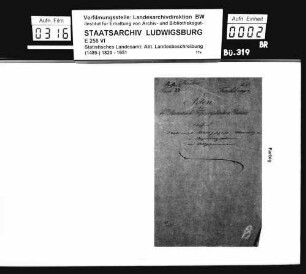 Korrespondenz mit amtlichen und privaten Stellen zum Thema württembergisches Nationalvermögen