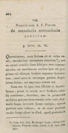 288-307 Nonnullorum S. S. Patrum de mendacio necessitatis judicium