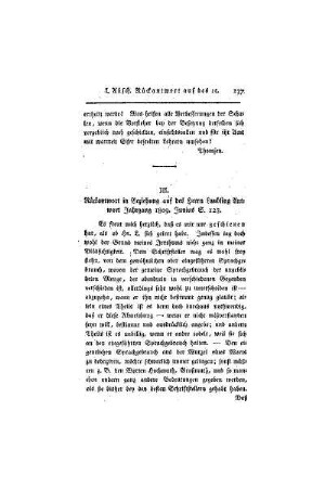 Rückantwort in Beziehung auf des Herrn Laubling Antwort Jahrgang 1809. Junius S. 123