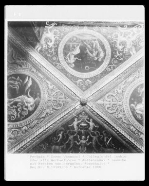 Innendekoration der Sala di Udienza — Deckenmalerei — Planetengottheit Merkur