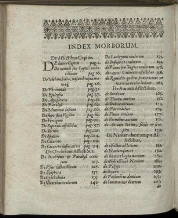 Index Morborum.