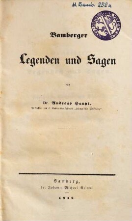 Bamberger Legenden und Sagen