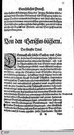 Titul 5 Von den Gerichtsbüchern