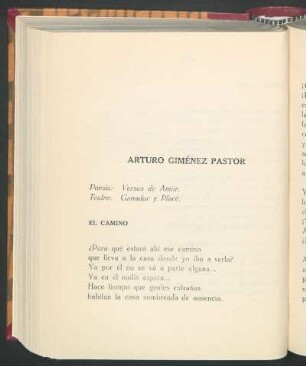 Arturo Giménez Pastor : Poesía: Versos de Amor. - Prosa: Ganador y Placé.