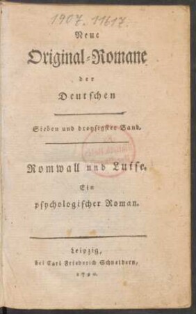 Romwall und Luise : Ein psychologischer Roman