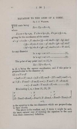 Equation to the axes of conic.