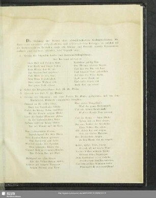 [Programmablauf der Feier]