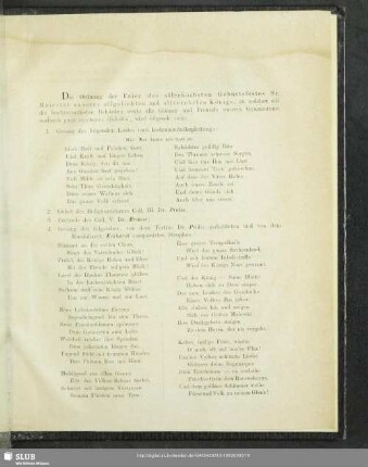 [Programmablauf der Feier]