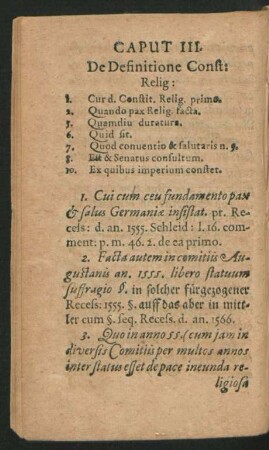 Caput III. De Definitione Const. Relig.