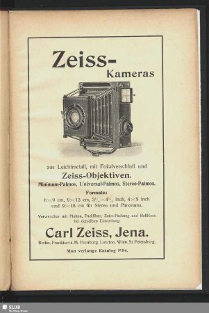 Zeiss-Kameras. Carl Zeiss, Jena