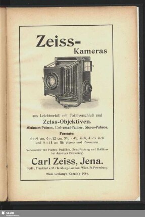 Zeiss-Kameras. Carl Zeiss, Jena