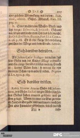 Sich darüber trösten.