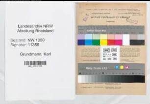 Entnazifizierung Karl Grundmann, geb. 05.12.1897 (Oberpostinspektor)