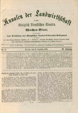 No. 51. Berlin, den 16. Dezember 1863. III. Jahrgang.