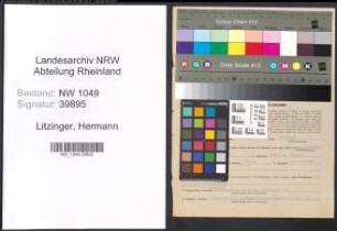 Entnazifizierung Hermann Litzinger , geb. 25.01.1910 (Lehrer)