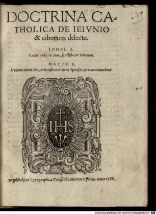 Doctrina catholica de ieiunio & ciborum delectu
