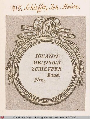 Exlibris des Johann Heinrich Schieffer