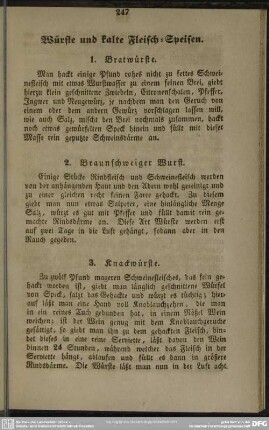 Würste und kalte Fleisch-Speisen