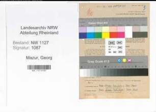 Entnazifizierung Georg Mazur , geb. 30.08.1889 (Oberbuergermeister)