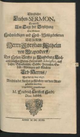 Christlicher Leichen-Sermon