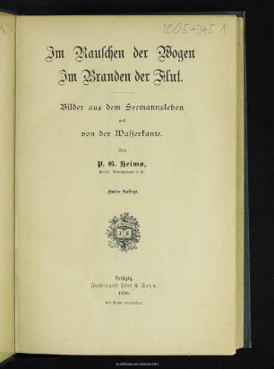 Im Rauschen der Wogen, im Branden der Flut : Bilder aus dem Seemannsleben und von der Wasserkante