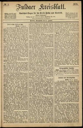 Ausgabe vom Samstag, den 15. Januar 1876.