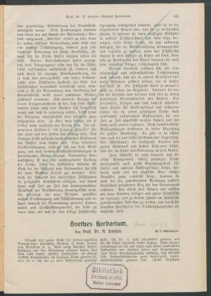 Goethes Herbarium.