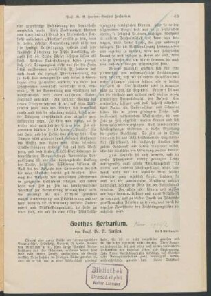 Goethes Herbarium.