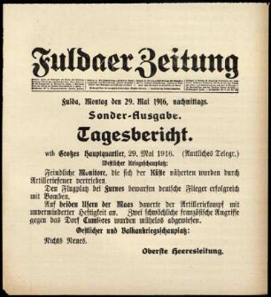 Ausgabe vom Montag, den 29. Mai 1916.