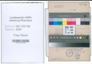 Entnazifizierung Reiner Fries , geb. 26.03.1892 (Stadtsekretaer)