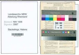Entnazifizierung Helene Steckelings , geb. 31.12.1888 ()