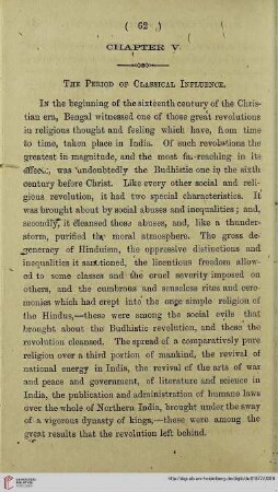 Chapter V: The Period of Classical Influence