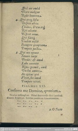 Psalmus XVI. Conserva me Domine, quoniam